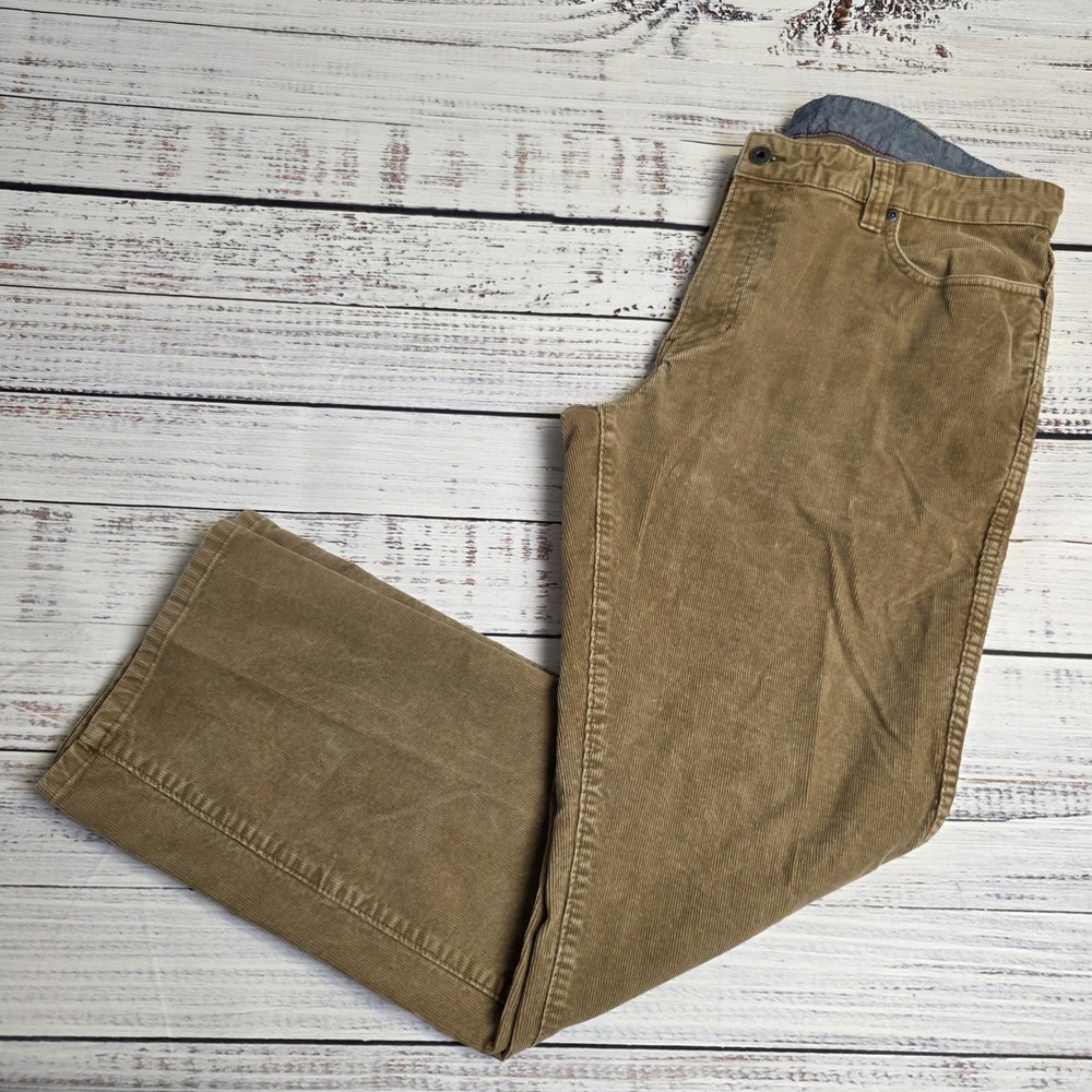 L.L. Bean Pants Men's 38x31‎ Country Corduroy Stretch Standard Fit 502837 Brown